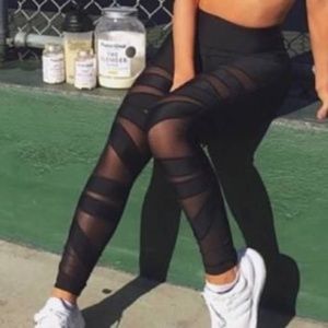 Lululemon reveal stripe mesh leggings